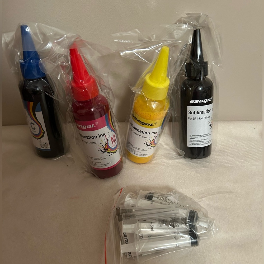 Sublimation Ink Set - Black, Yellow, Red, Blue